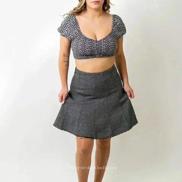 LBK Grey Midi Pleated Swing A-Skirt - Picture 2 of 6